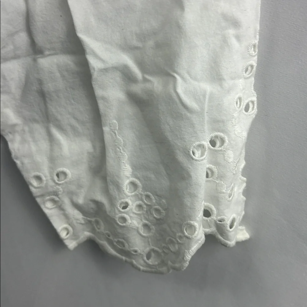 Chico’s Peasant Top 3/4 Sleeves Optic White Blouse Top Lace Up Tunic Women’s New - Picture 7 of 13